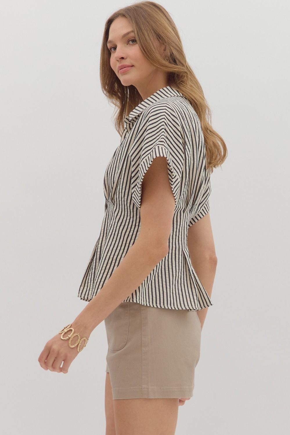 Siena Stripe Cinch Shirt
