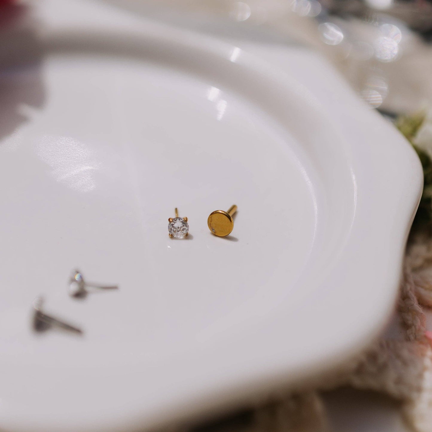 Diamond Flat Back Studs