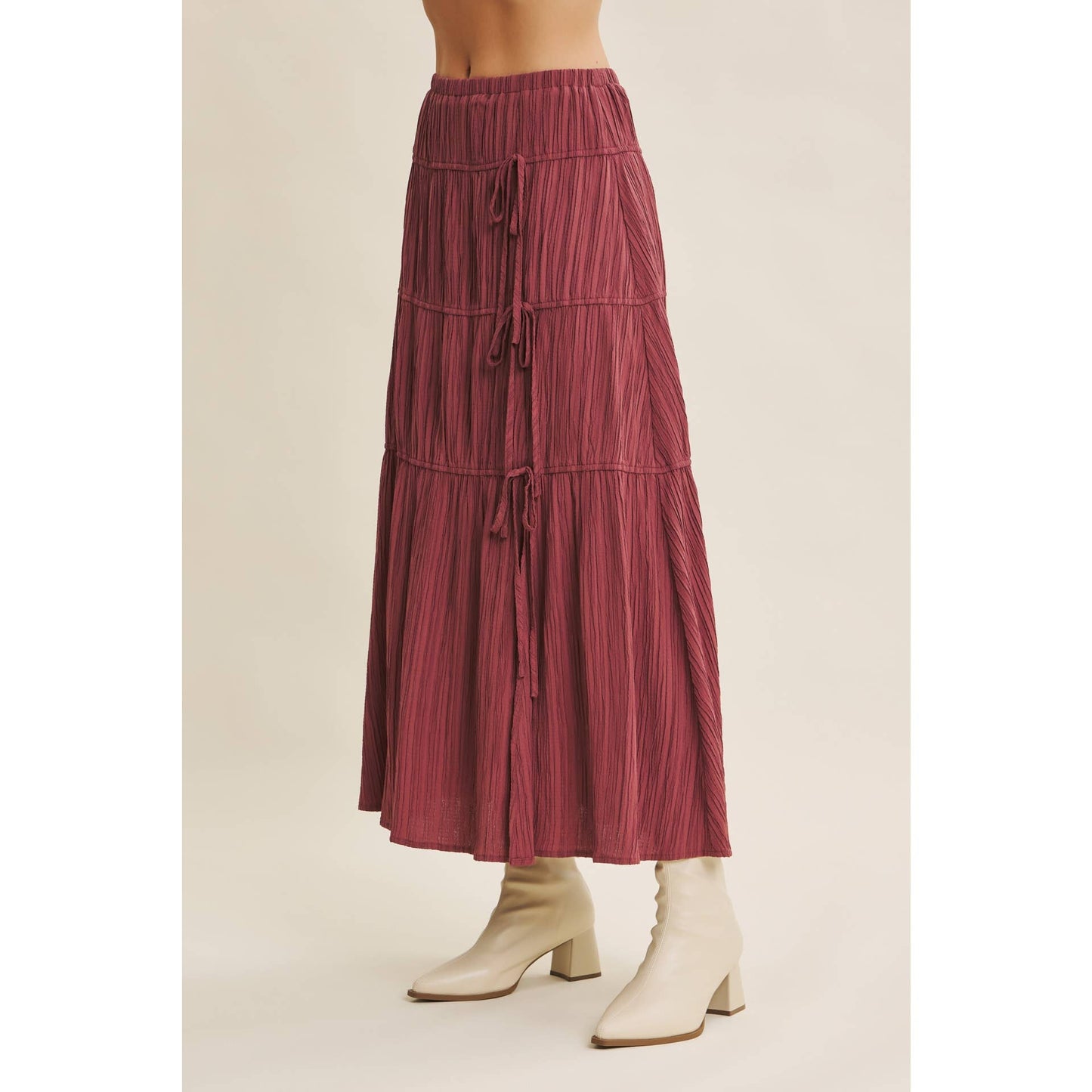 The Elowen Side Slit Bow Skirt
