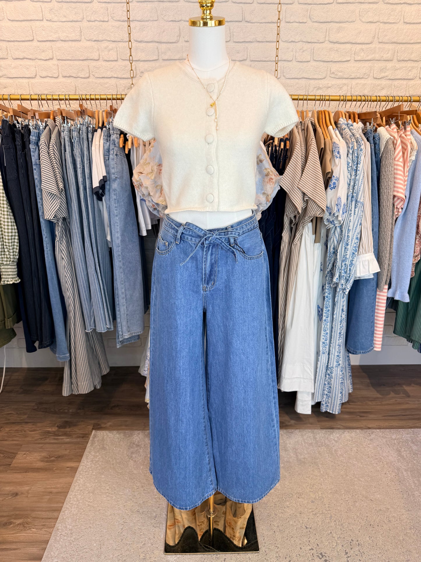 The Monaco Wide Leg Jeans - alternate product view at Vogue Villa