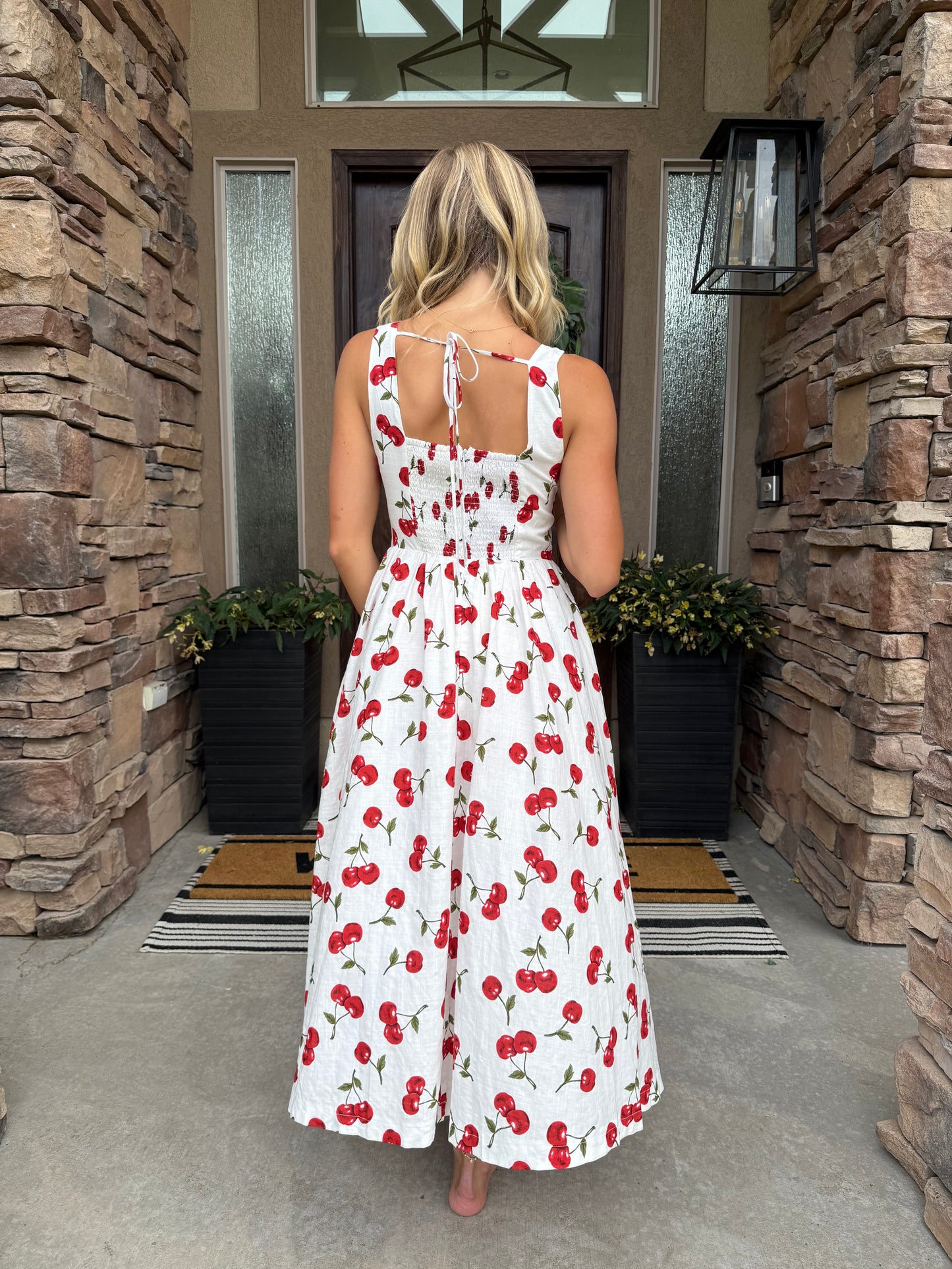 Cherry Picnic Midi Dress