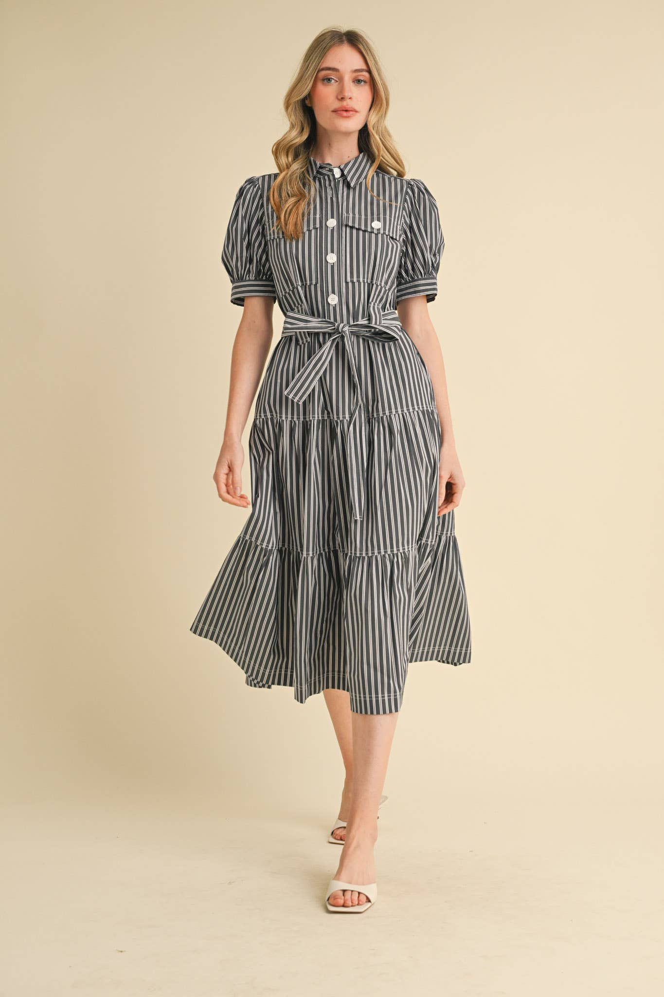 Sawyer Striped Shirt Dress