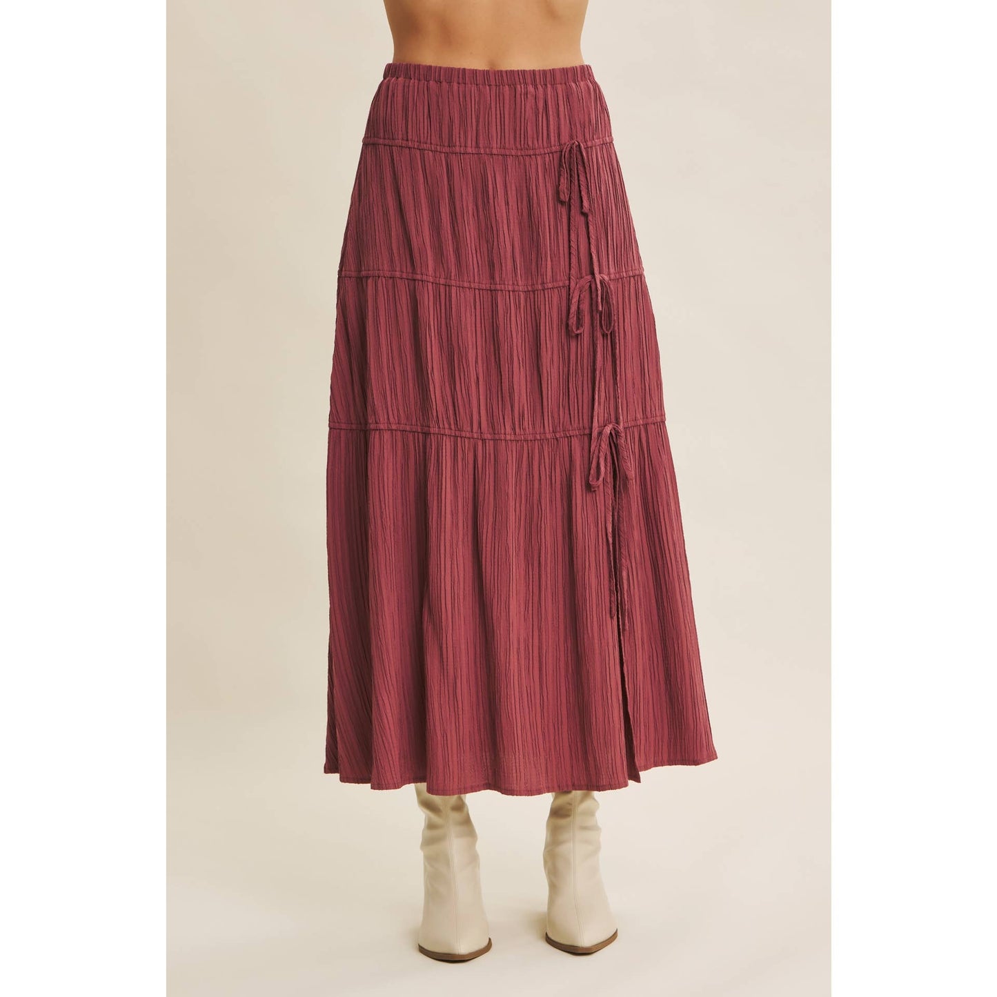The Elowen Side Slit Bow Skirt