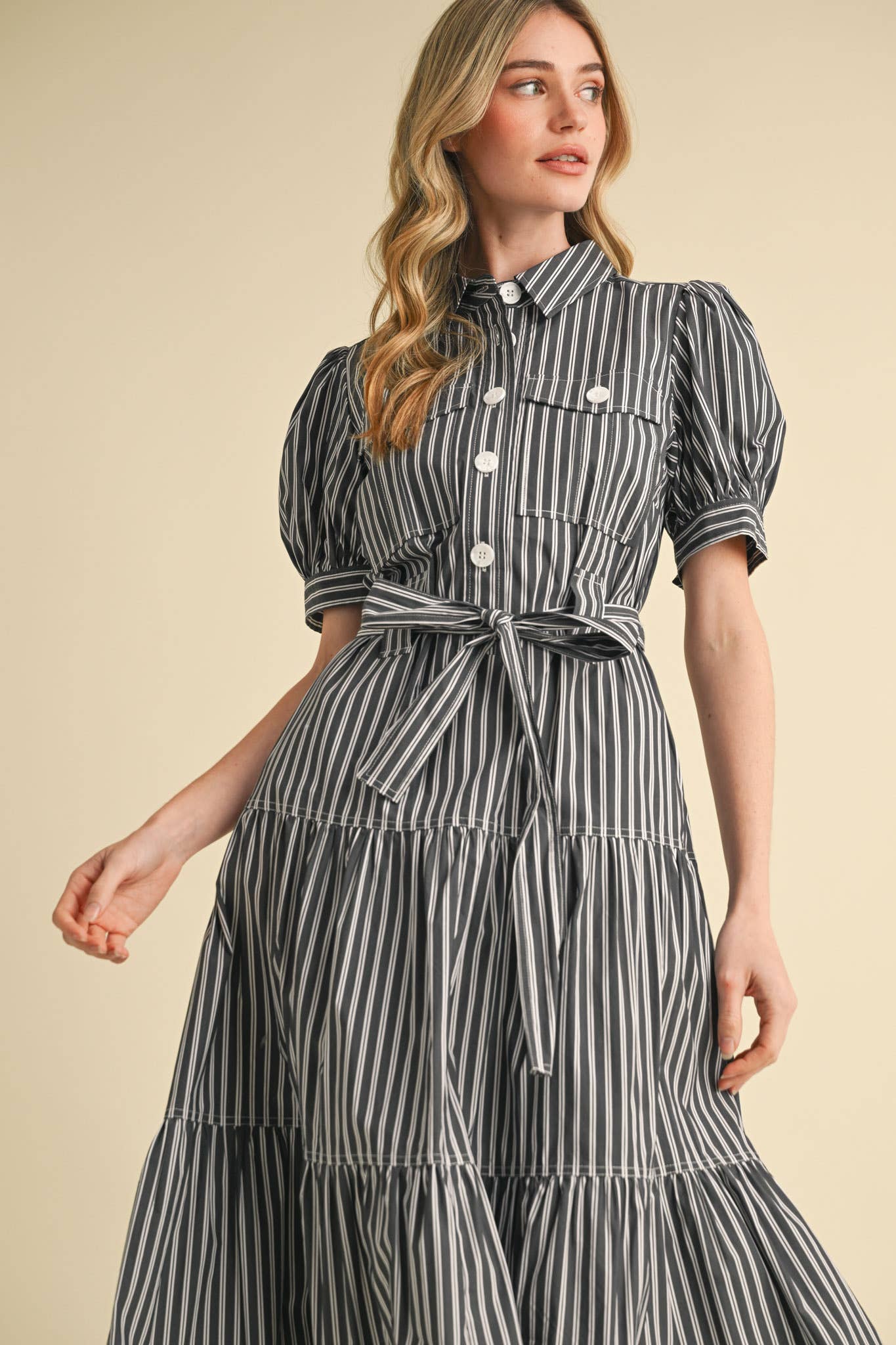 Sawyer Striped Shirt Dress