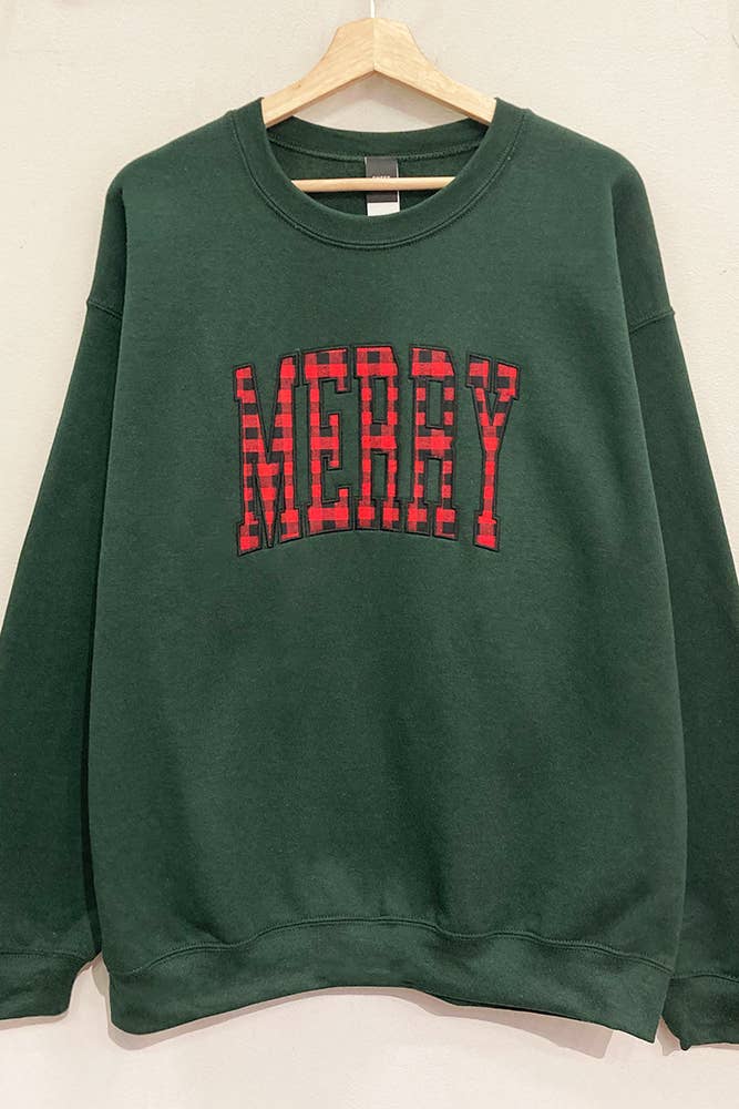 Merry Applique Holiday Sweatshirt