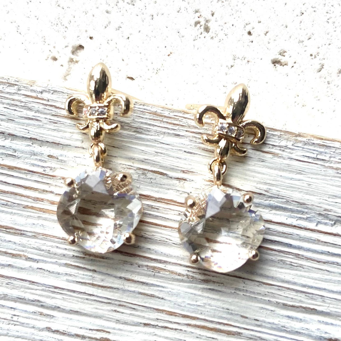 Fleur de Lis Crystal Earrings