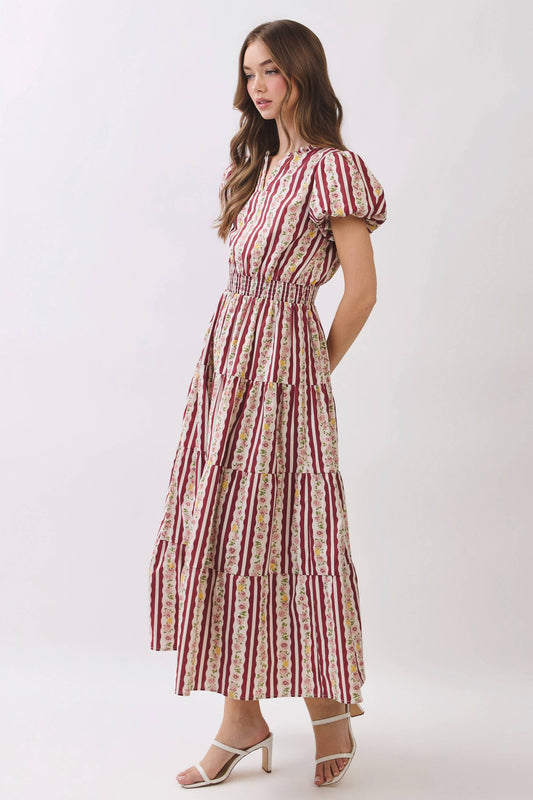The Provence Stripe Midi Dress