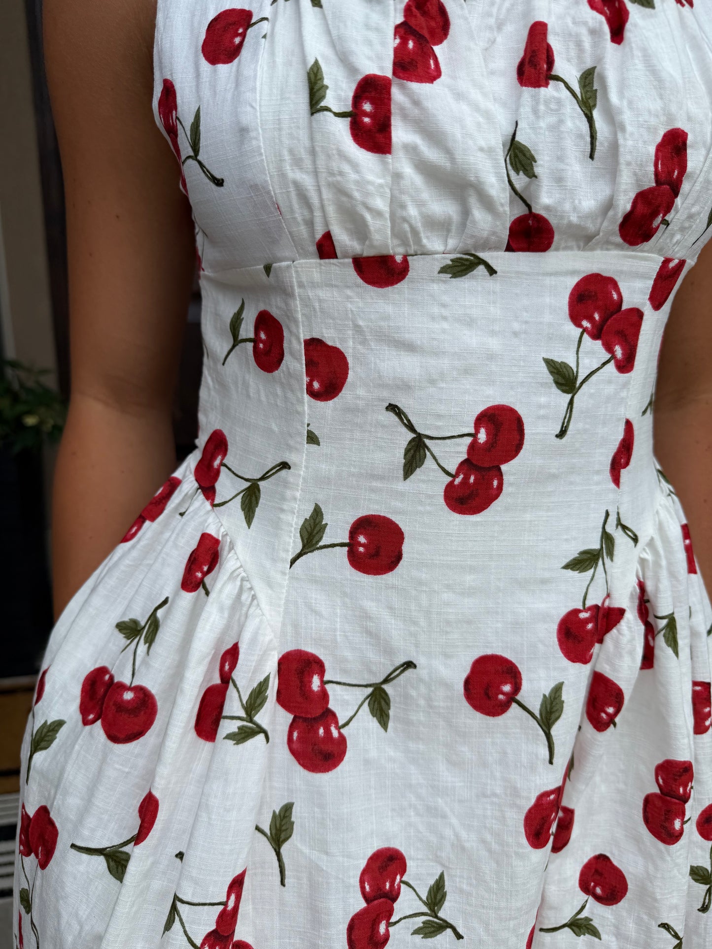 Cherry Picnic Midi Dress