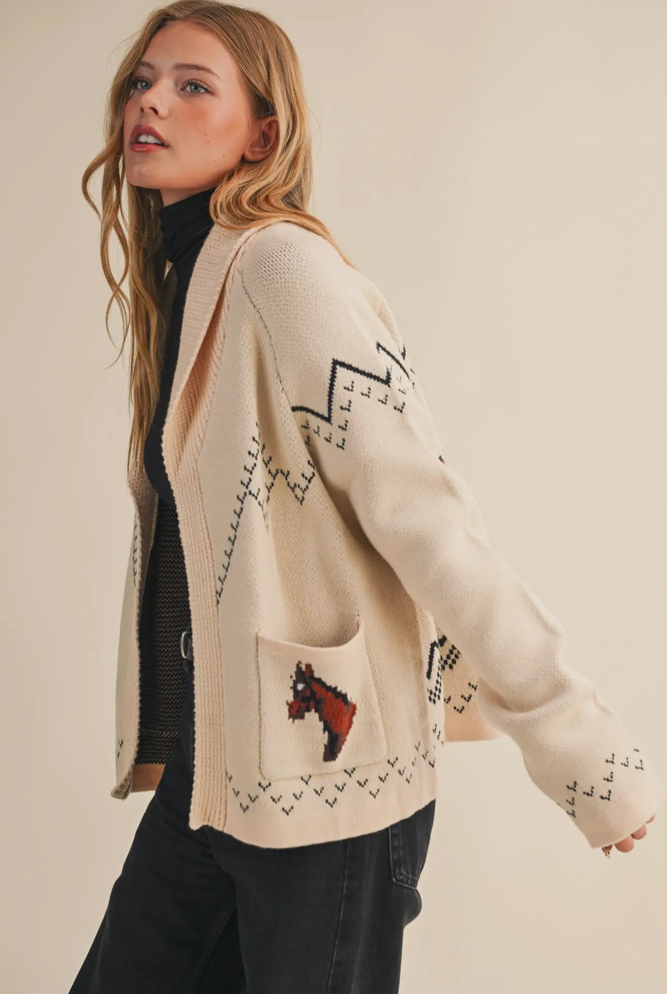 Horse Motif Sweater