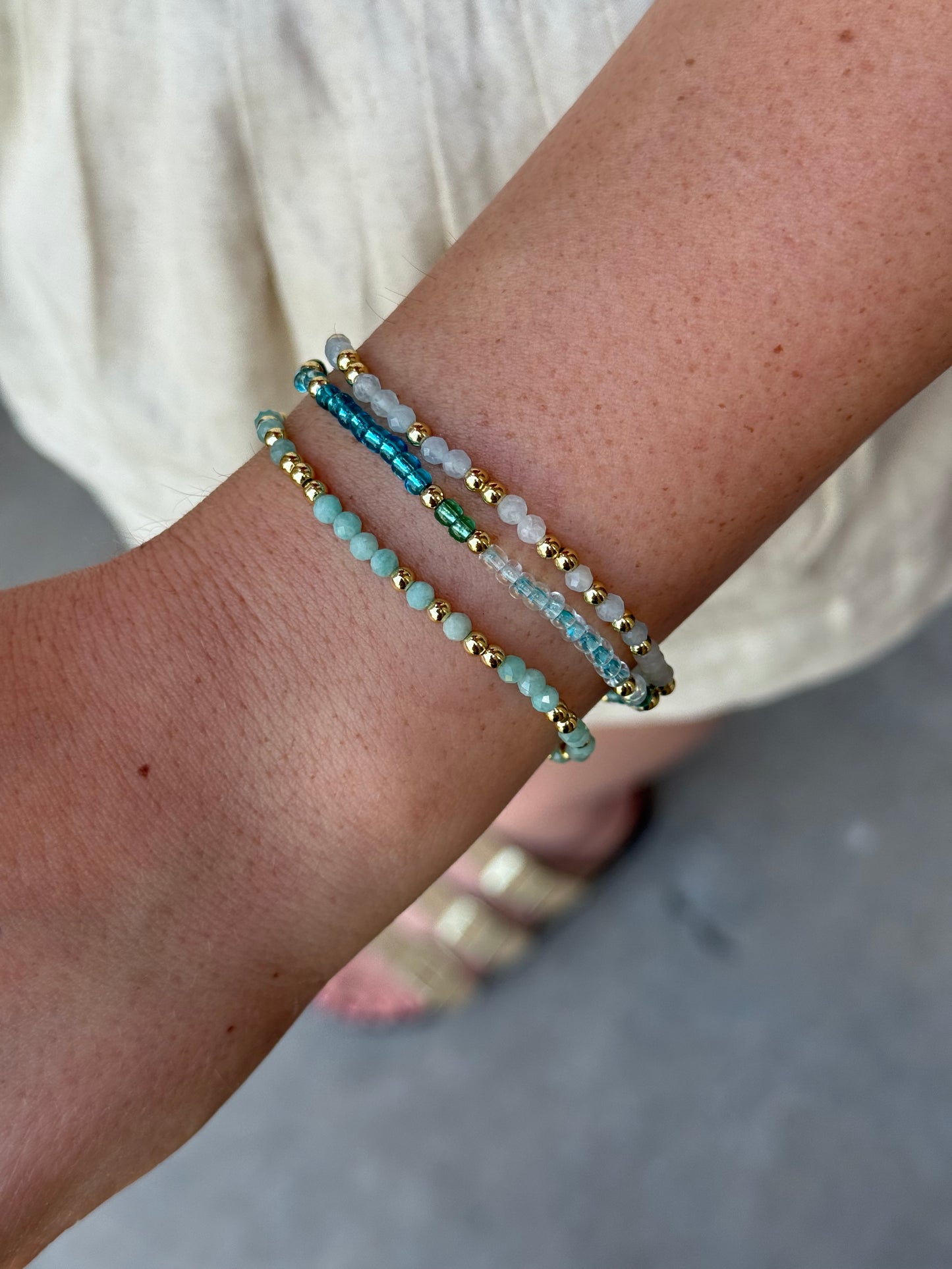 18k gold filled bracelet set