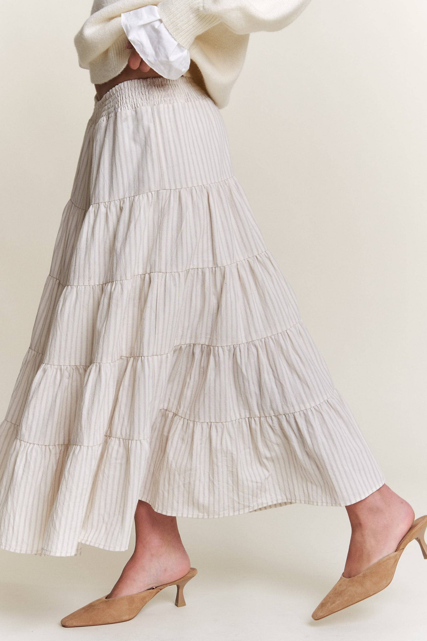 Whitney Striped Midi Skirt