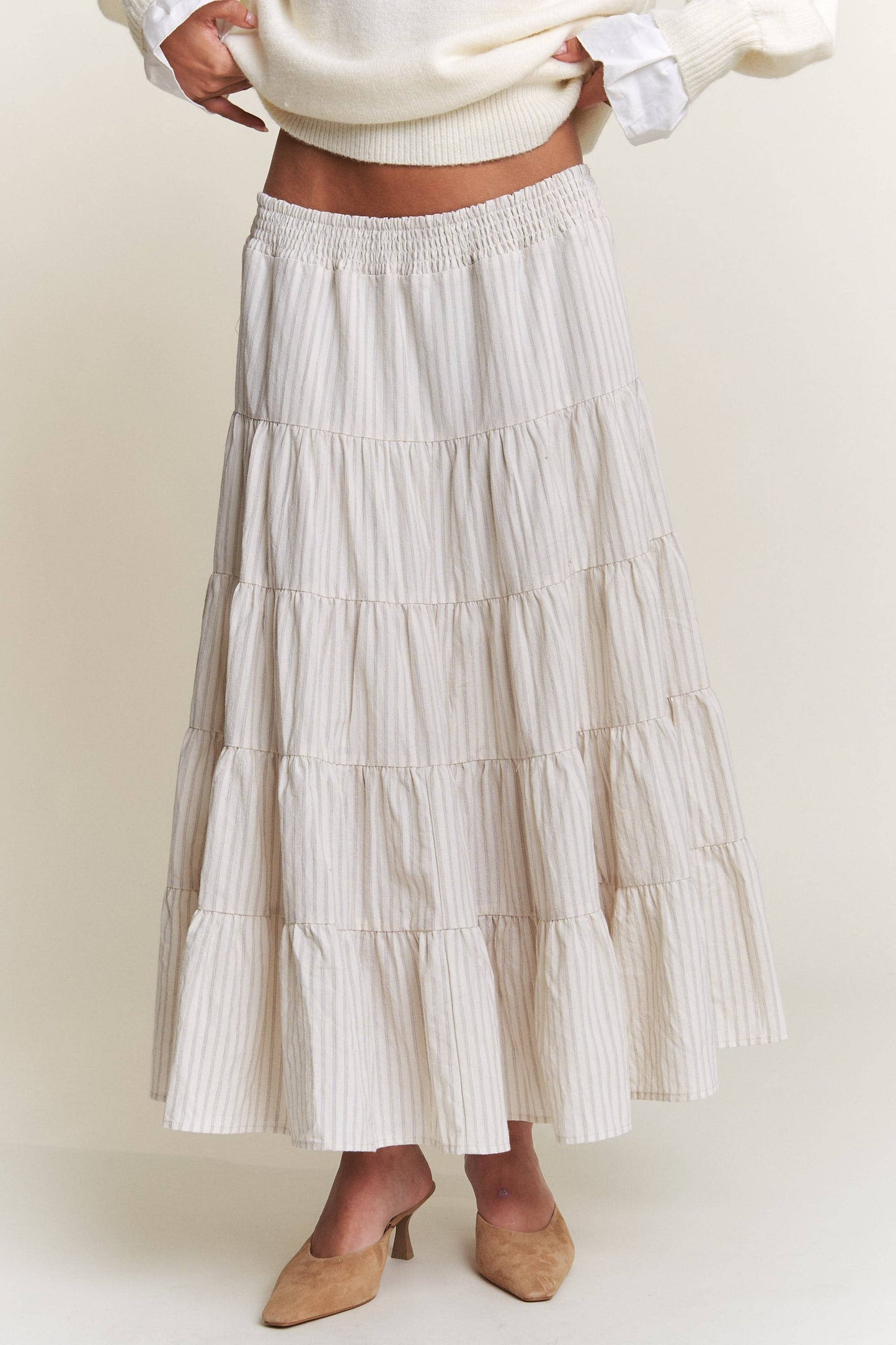 Whitney Striped Midi Skirt