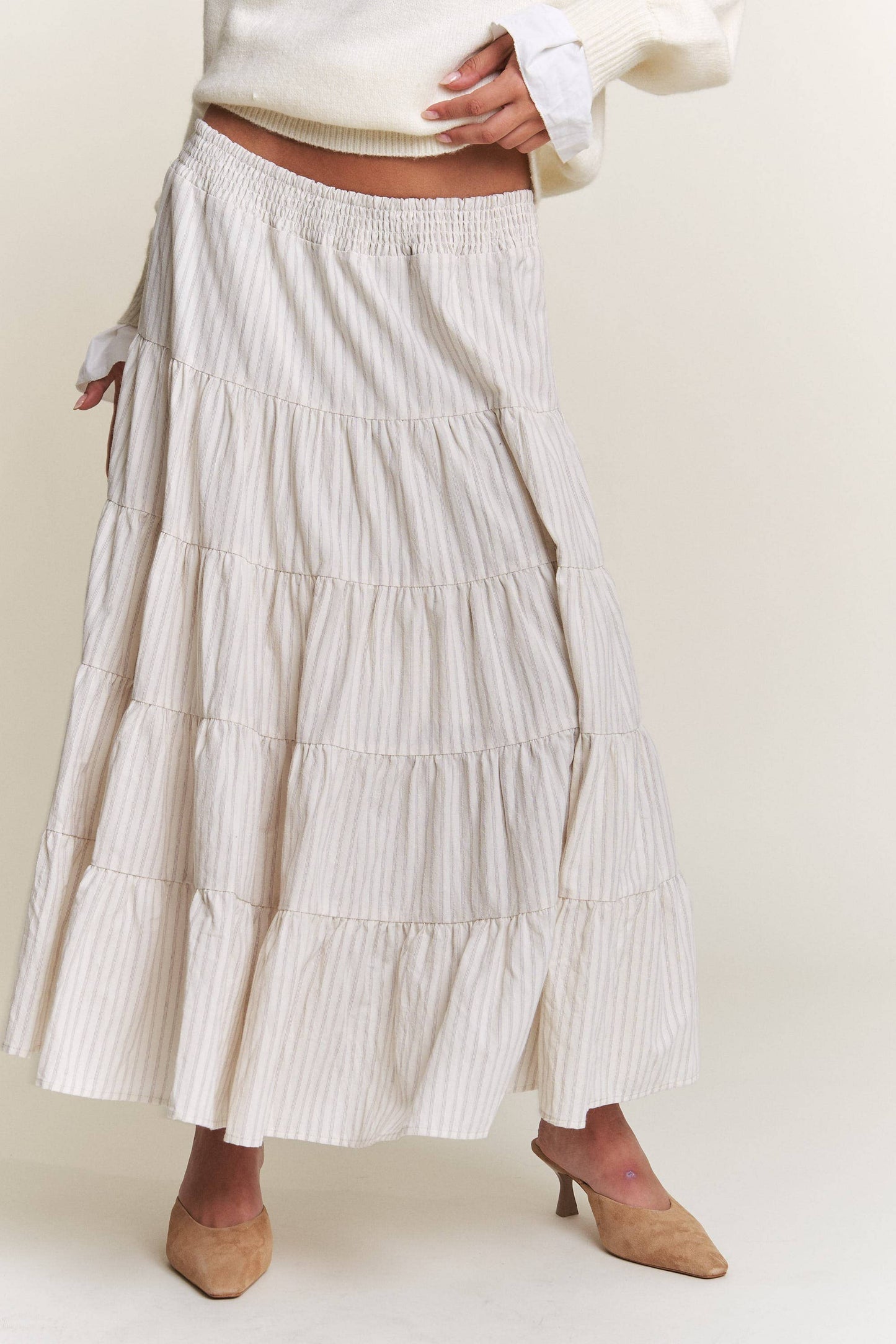 Whitney Striped Midi Skirt