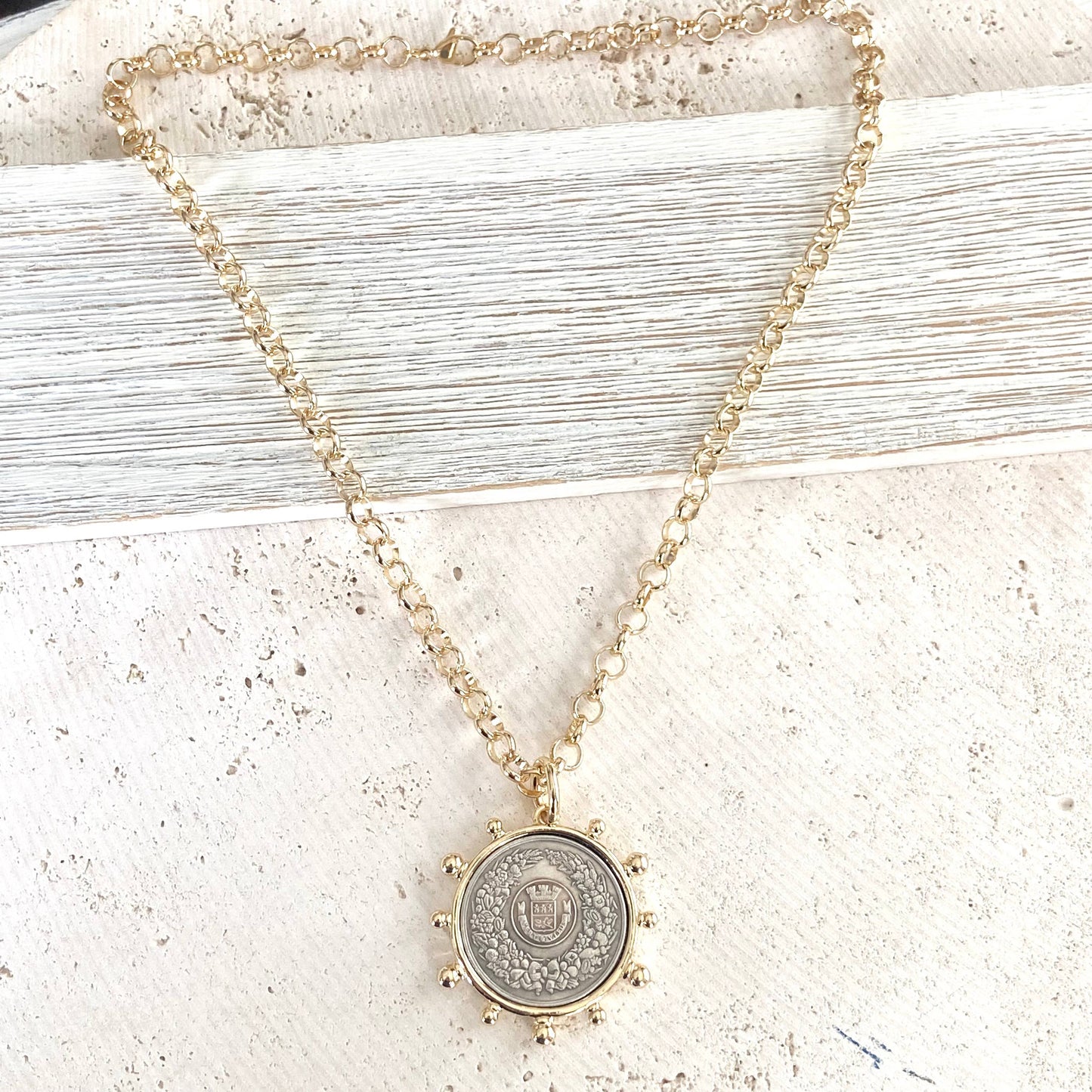 French Coin Necklace