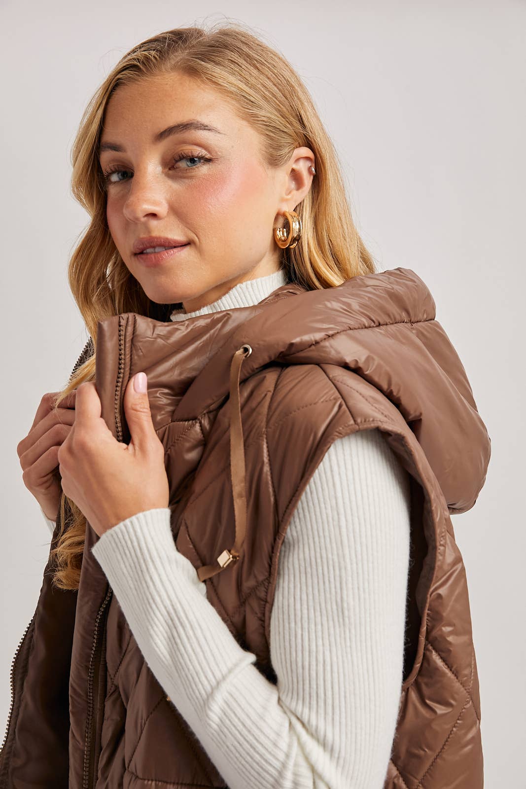 Diamond Quilted Long Vest