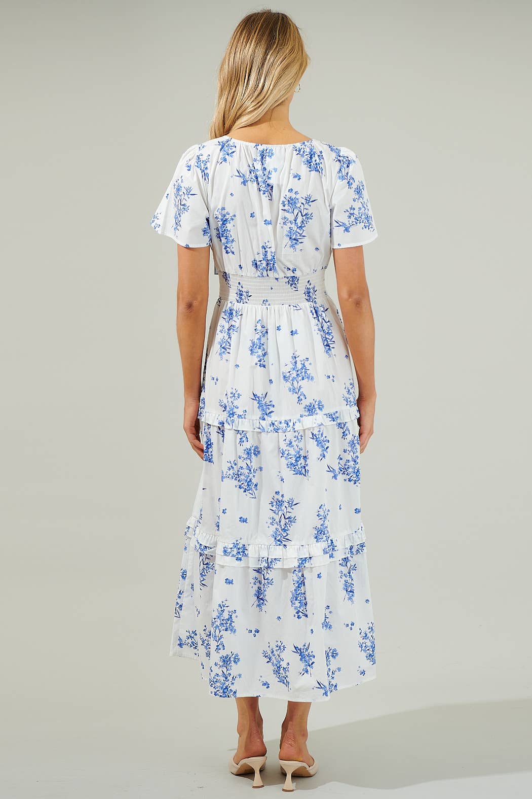 Olivia Floral Poplin Tiered Maxi Dress
