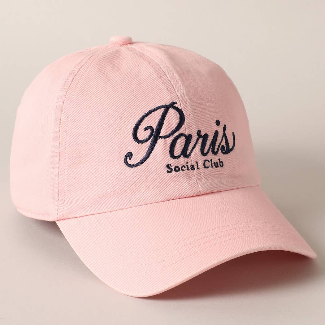 Paris Social Club Text Embroidered Baseball Cap
