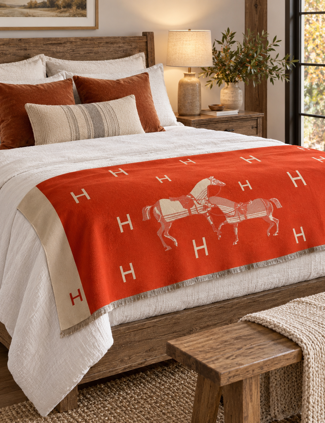 Equestrian Orange / Cream Stable Reversible Wrap