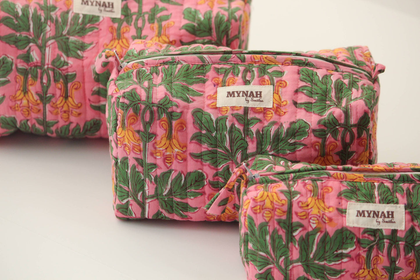 Tiare Quilted Makeup Bags -Set of 3