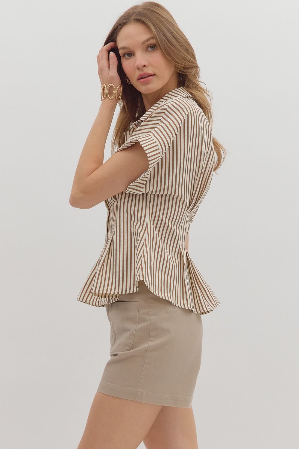 Siena Stripe Cinch Shirt