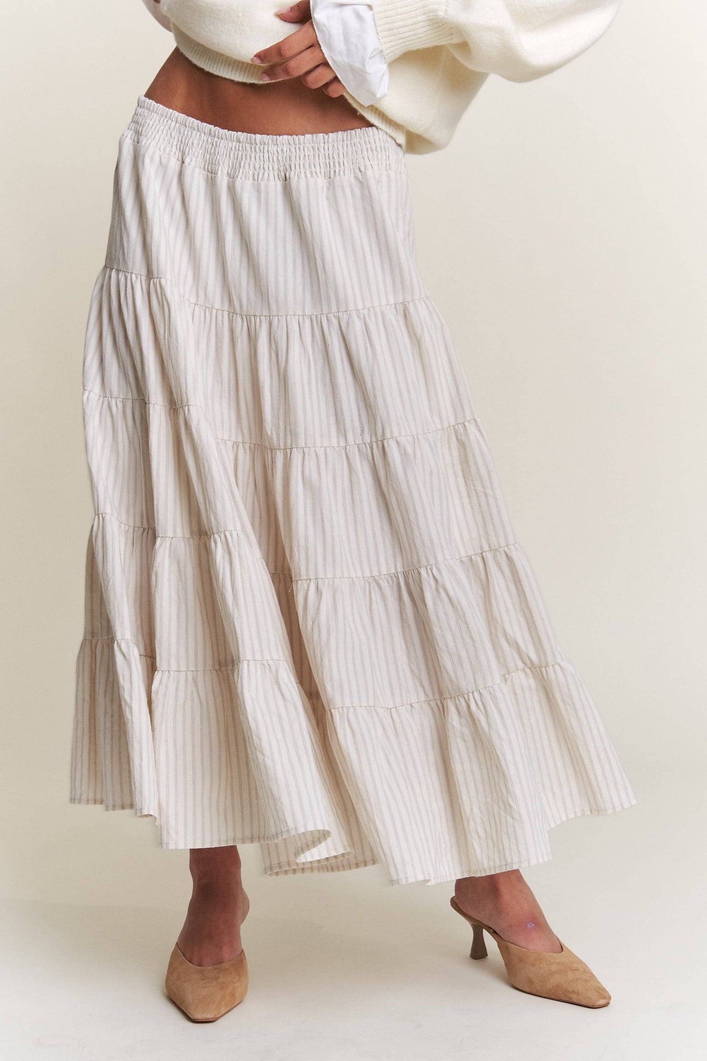 Whitney Striped Midi Skirt