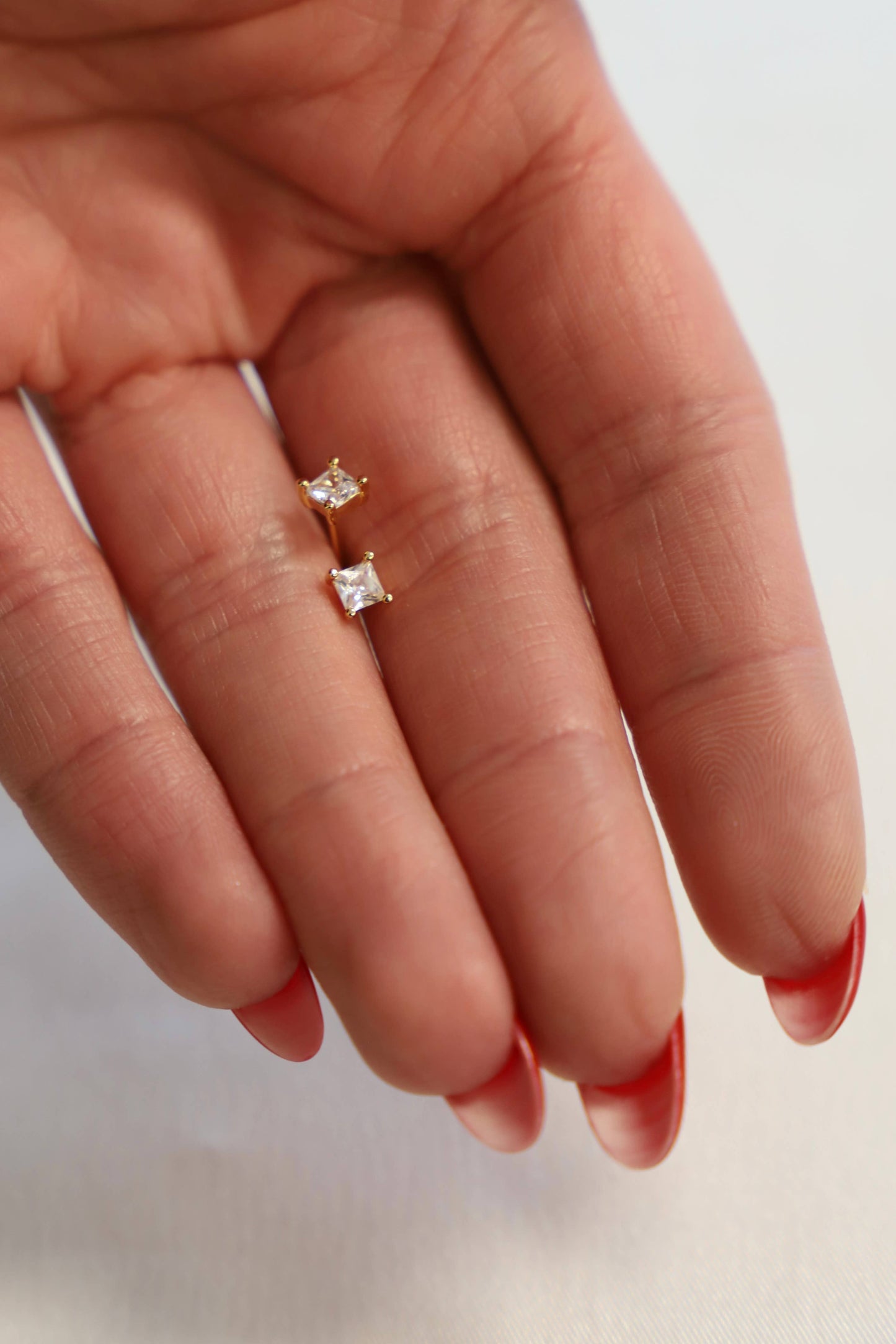Square Crystal Stud