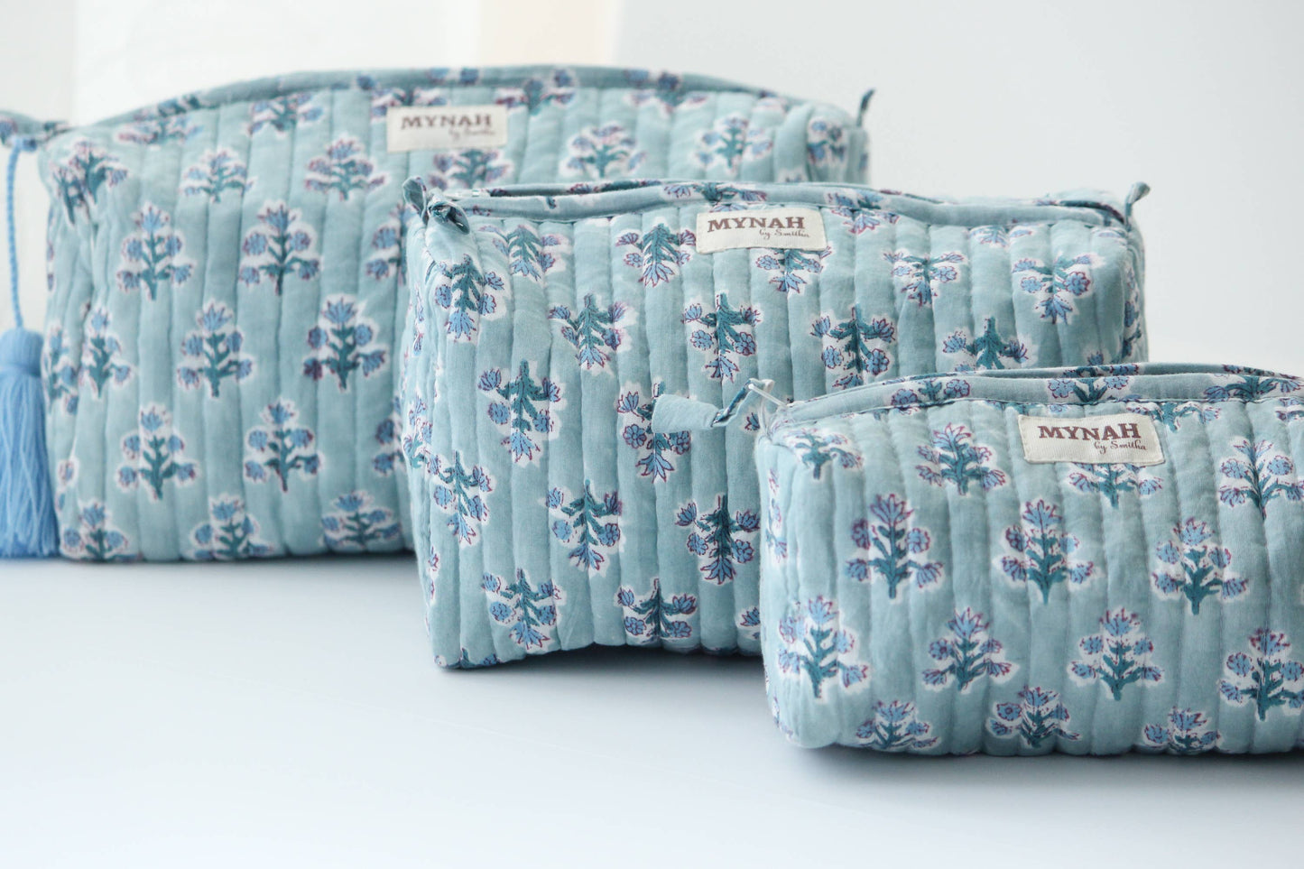 Dusty Blue Travel Bag set of 3