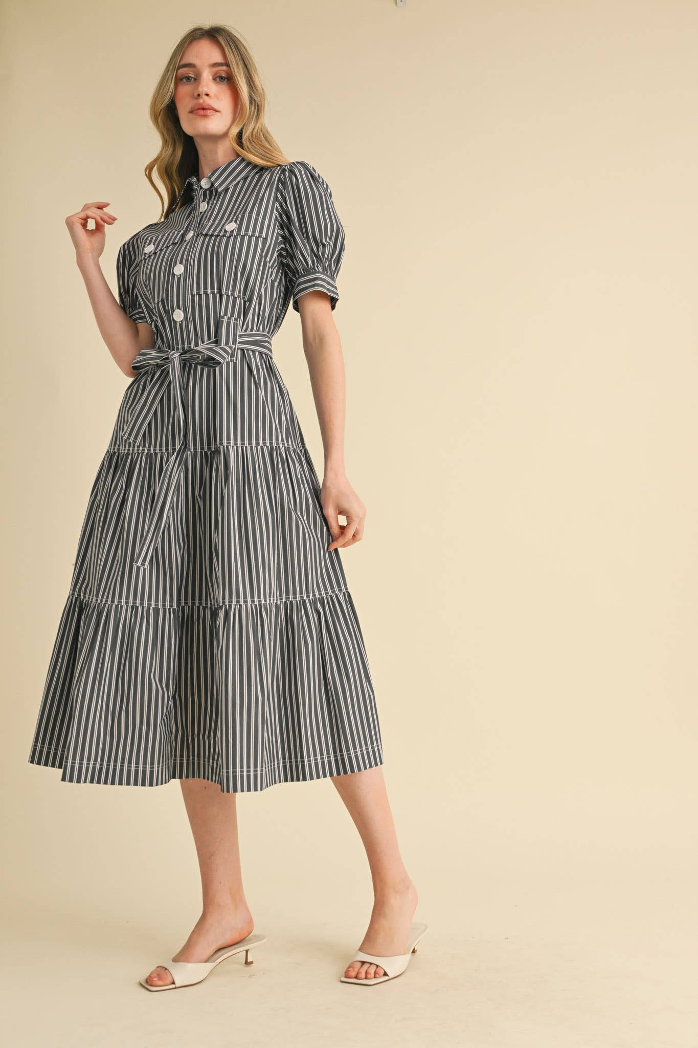 Sawyer Striped Shirt Dress