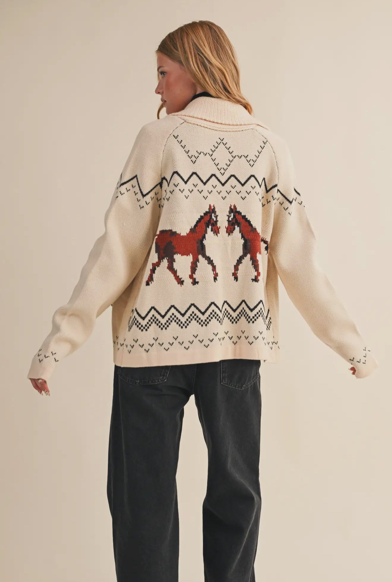 Horse Motif Sweater
