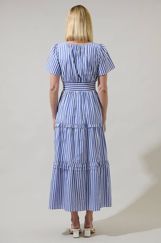 Brandy Striped Tiered Maxi Dress