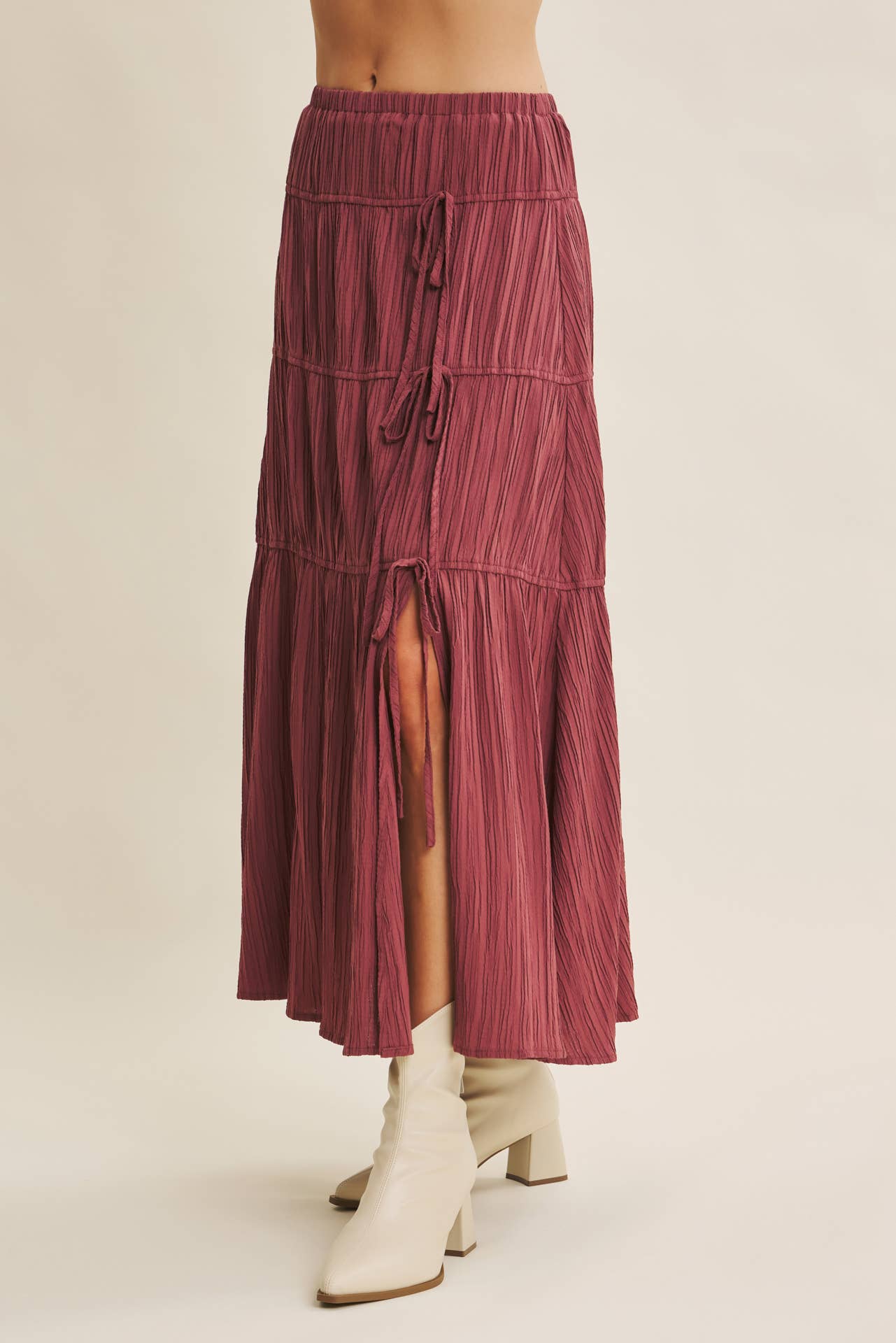 The Elowen Side Slit Bow Skirt