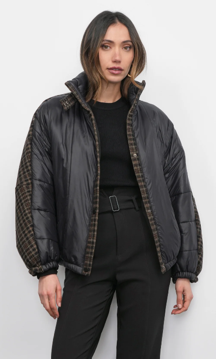 Beryl Mixed Media Quilted Puffer