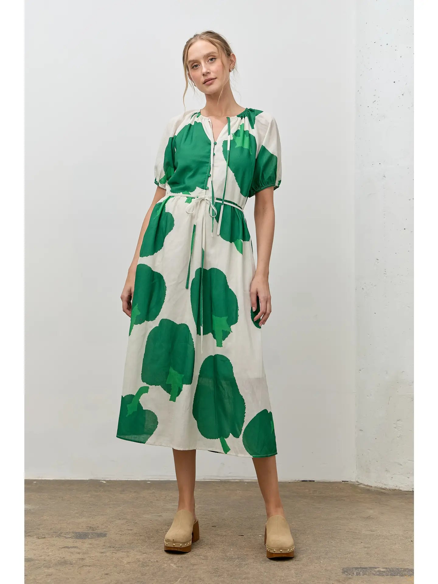 bell midi dress African Print Off-Shoulder Midi Dress with Bell Sleeves KaraChic