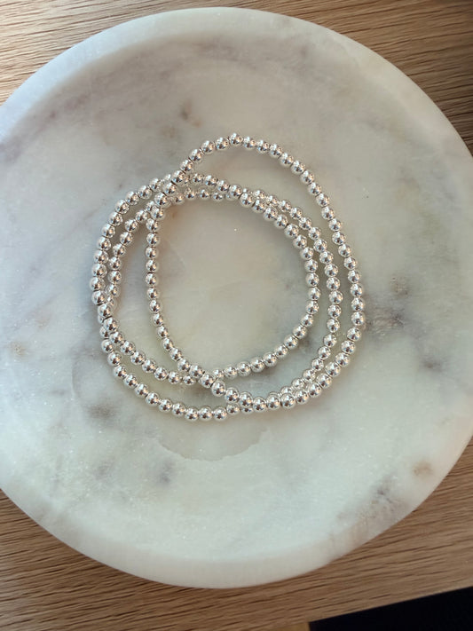 14k Gold Filled/Sterling Silver Stretch Bracelet 5mm - alternate product view at Vogue Villa