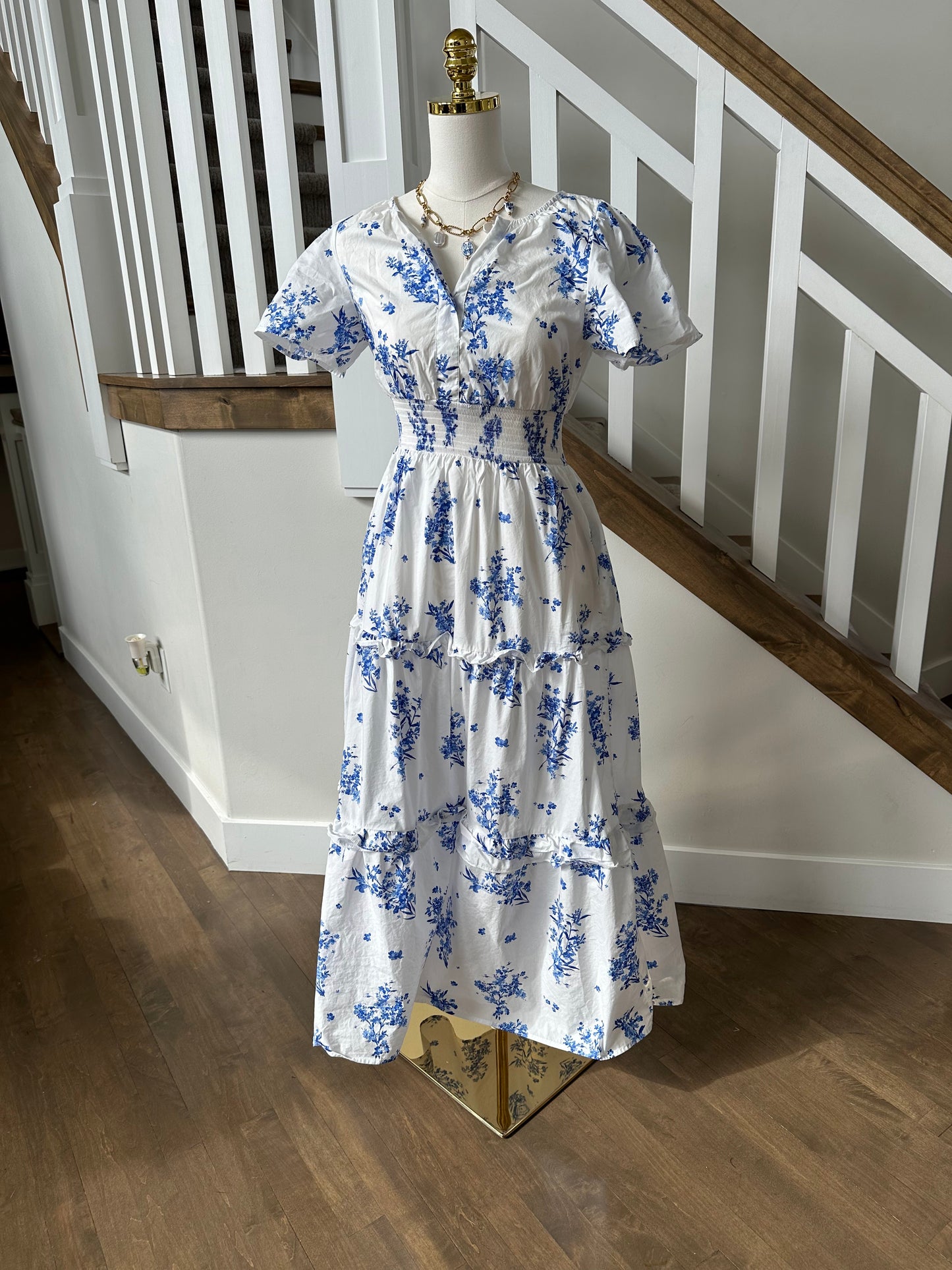 Olivia Floral Poplin Tiered Maxi Dress