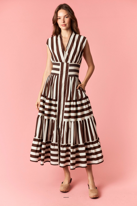 Coco Striped Midi Dress