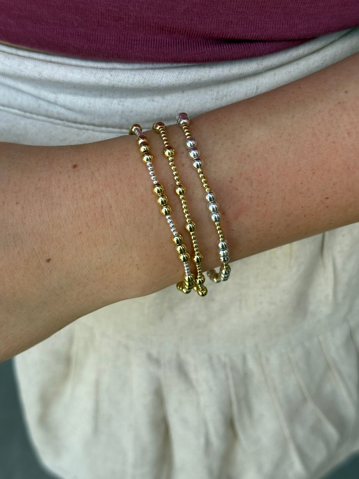 18k gold filled bracelet set