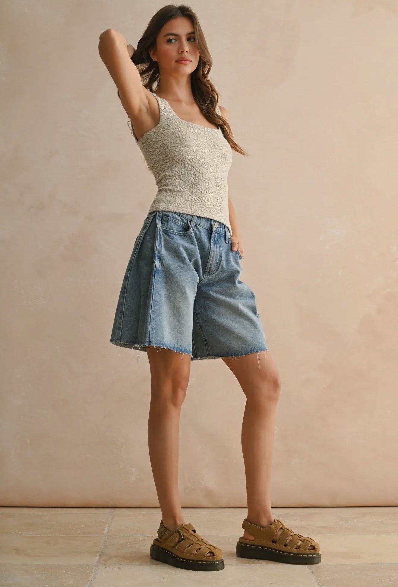 Relaxed Bermuda Denim Shorts