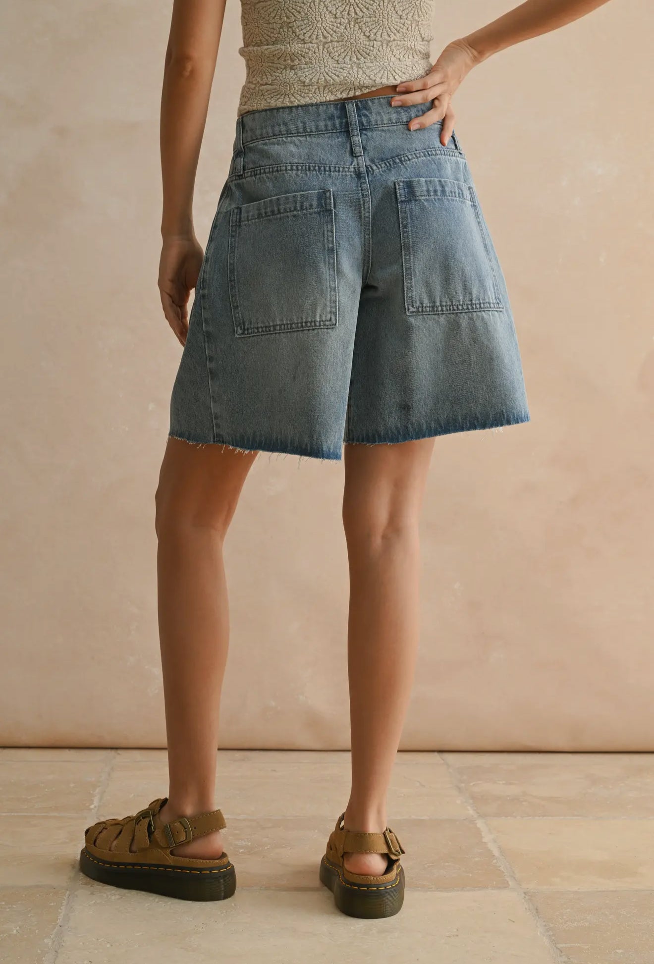 Relaxed Bermuda Denim Shorts
