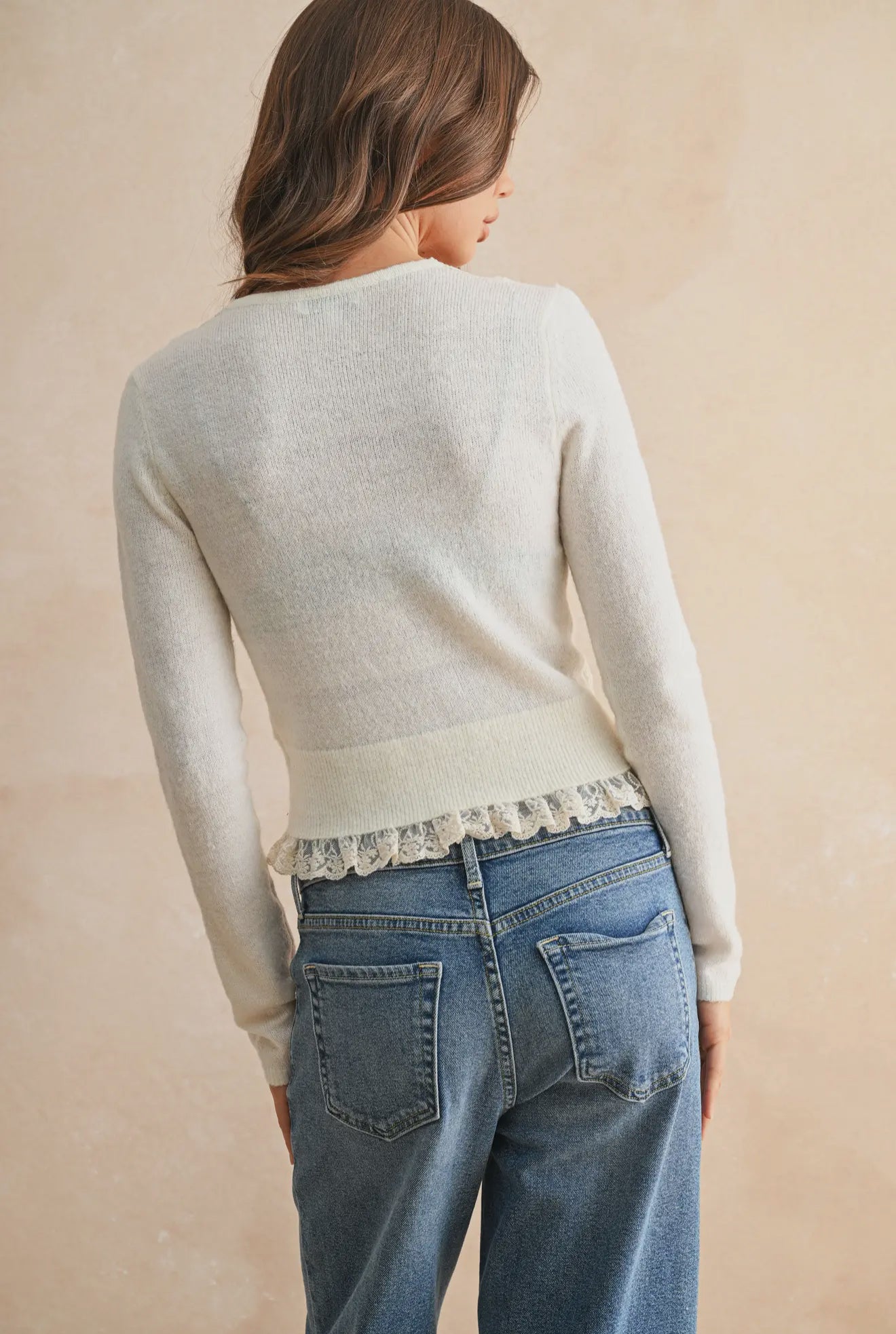 The Alexa Lace Trim Cardigan