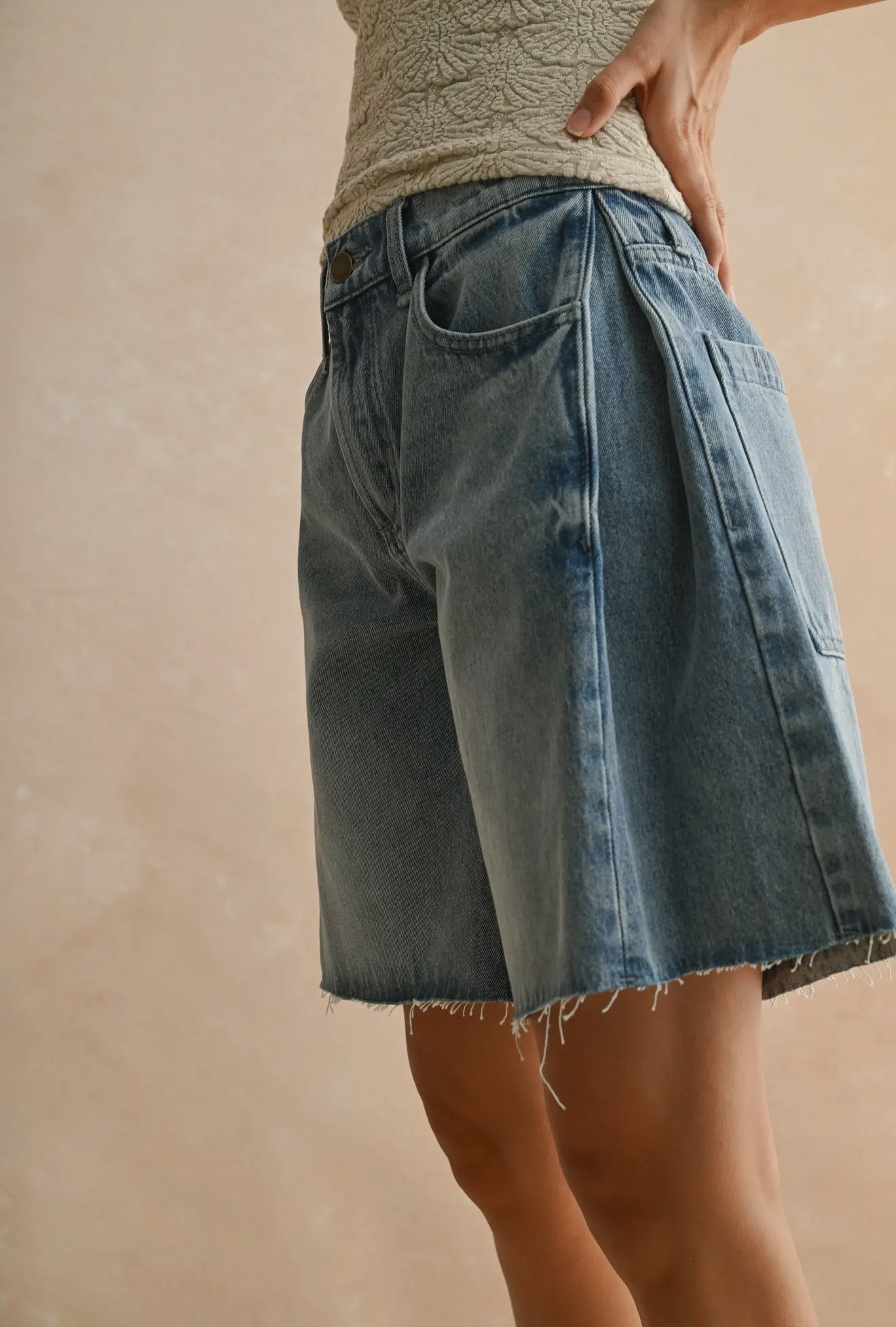 Relaxed Bermuda Denim Shorts