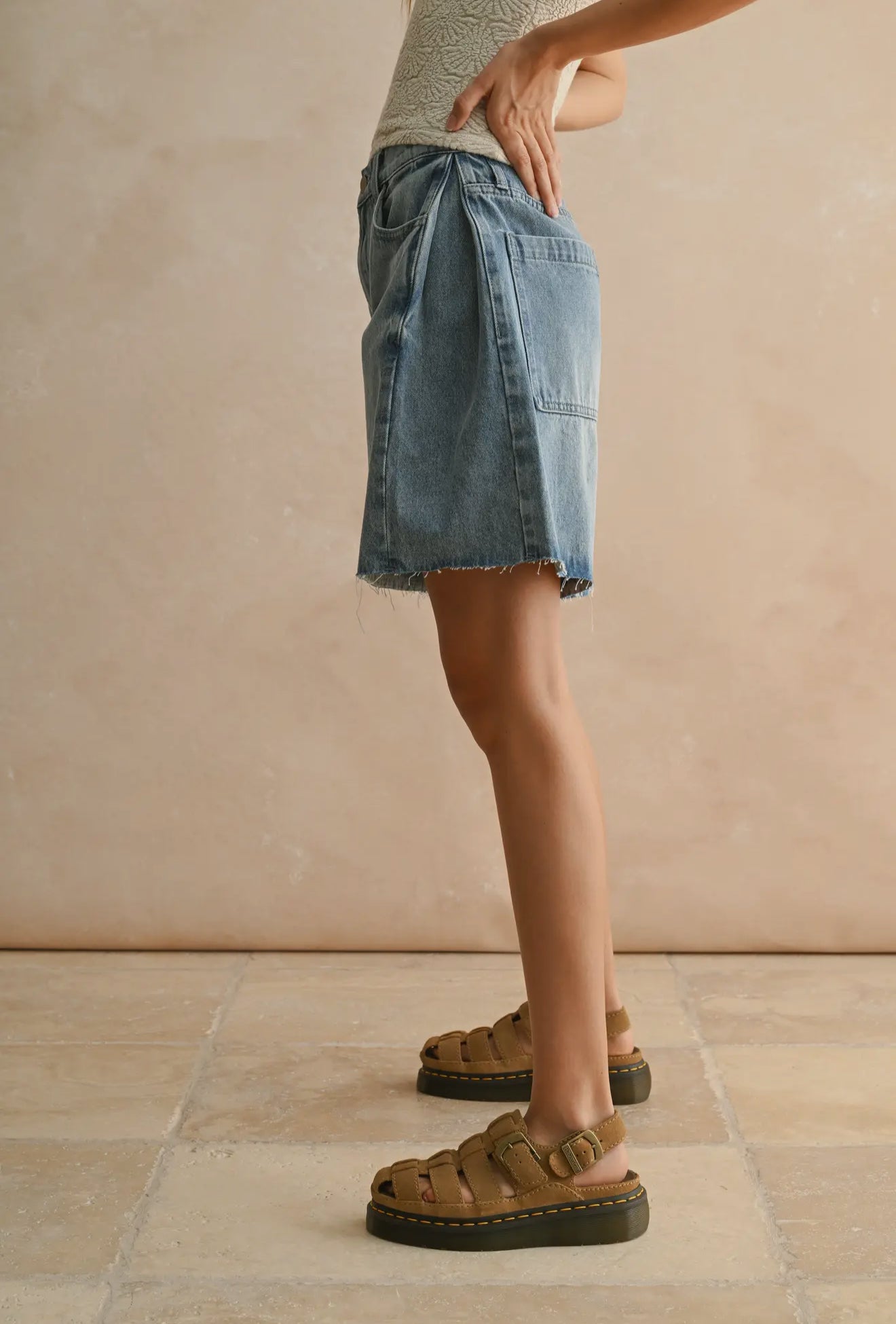 Relaxed Bermuda Denim Shorts