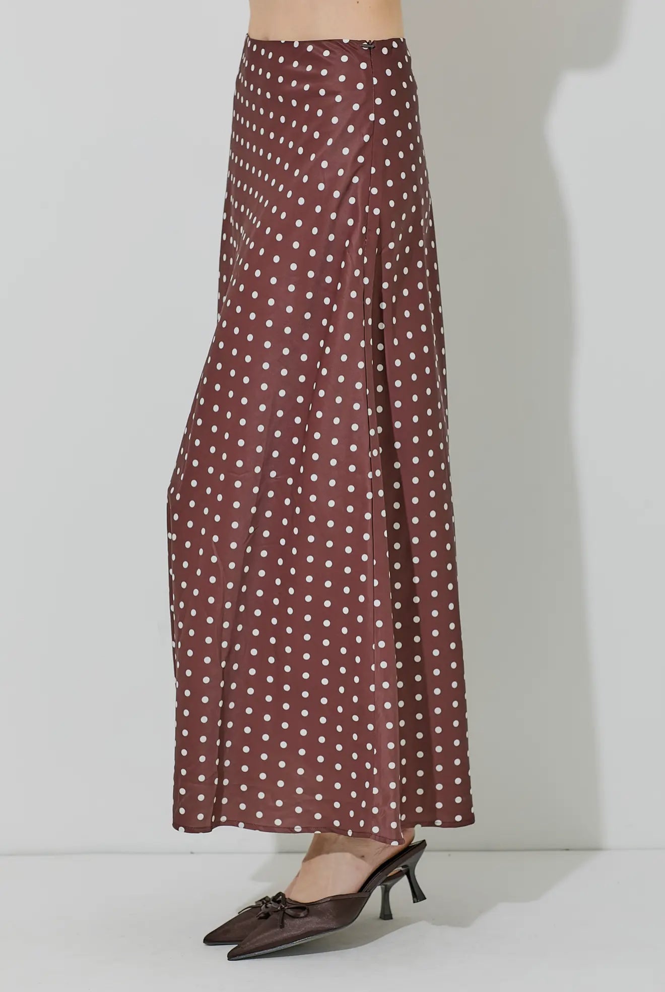 Polka Dot Satin Skirt