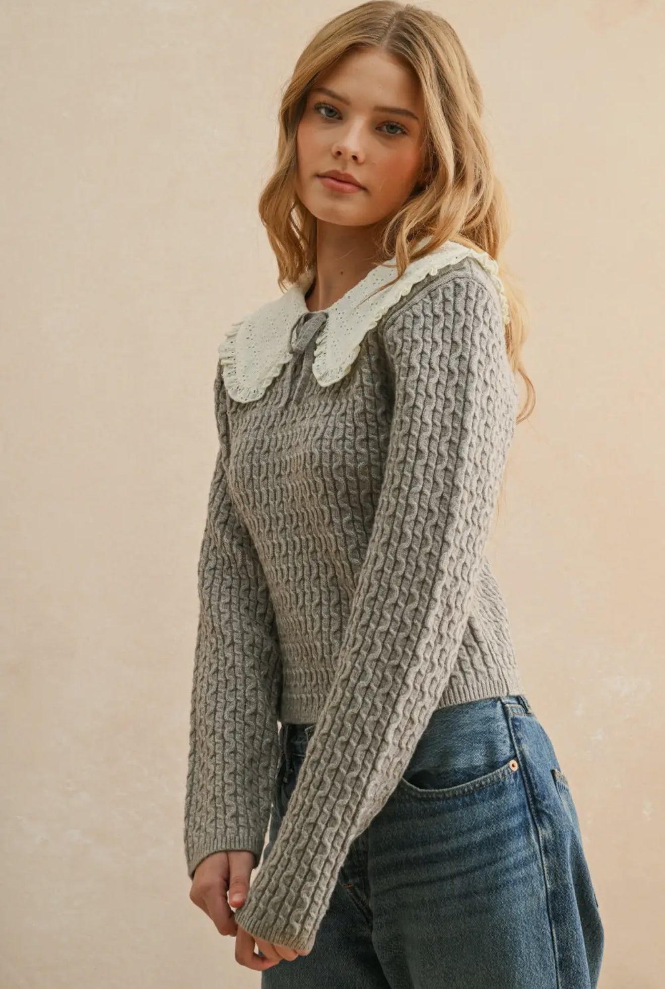 The Eyelet Collar Sweater
