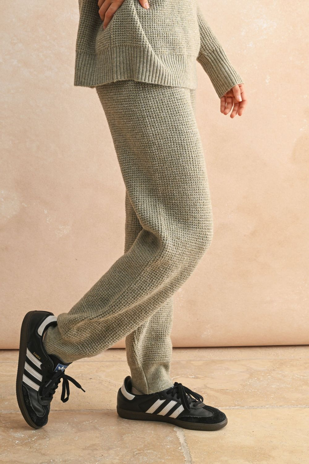 Waffle Knit Lounge Set - alternate product view at Vogue Villa