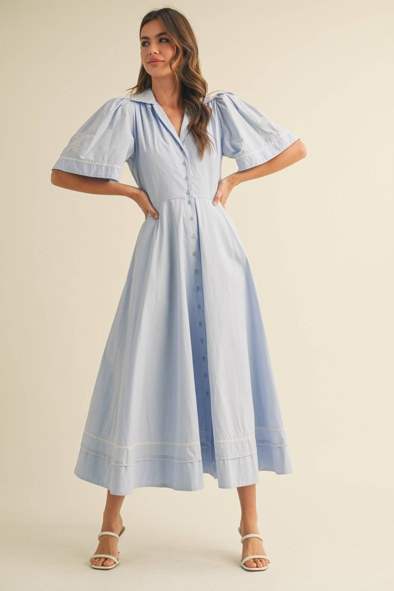 Restocked - Clara Embroidered Detail Dress