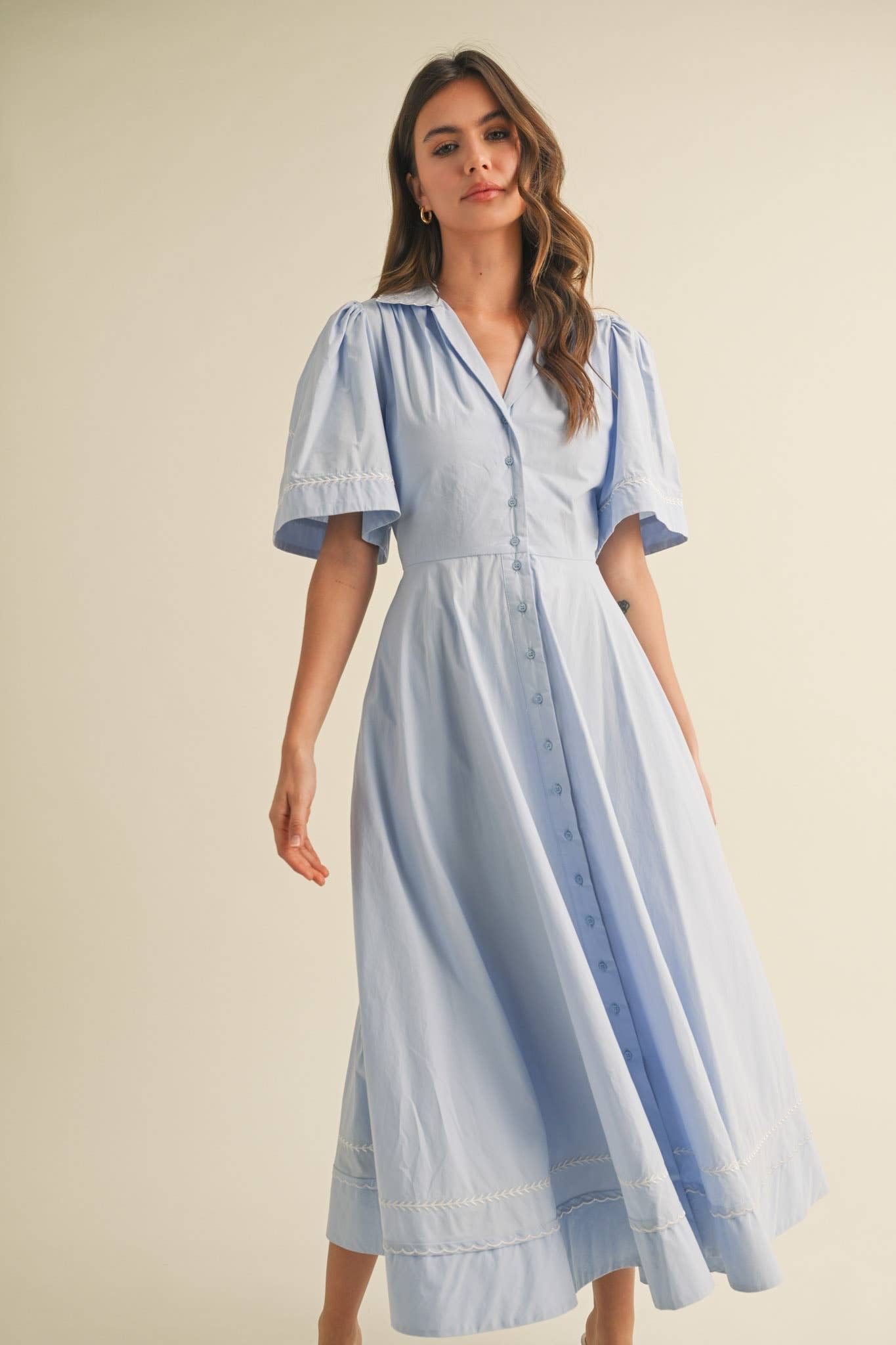 Restocked - Clara Embroidered Detail Dress