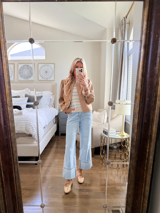 High-Rise Cuffed Denim Jeans at Vogue Villa