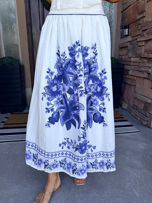Melina Embroidered Floral Skirt