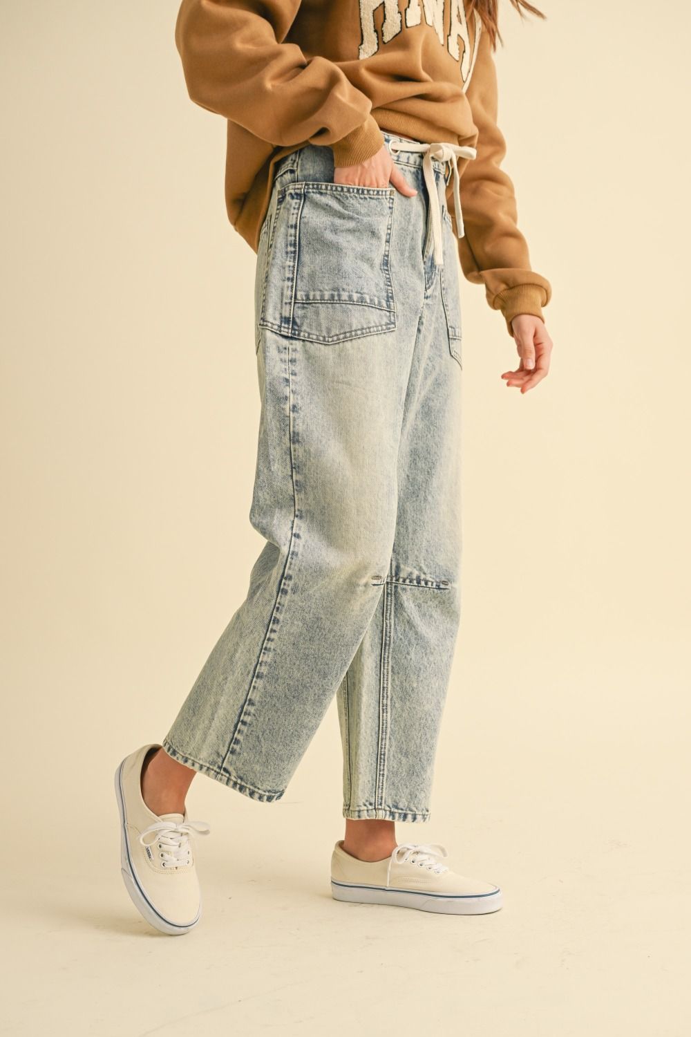 Washed Denim Pants